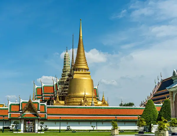 Gold and red temple roofs in Bangkok